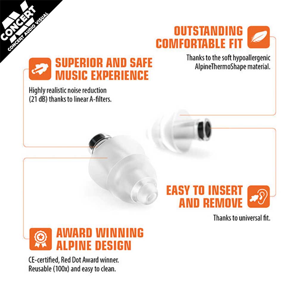 ALPINE Partyplug Transparent - 1 Pair