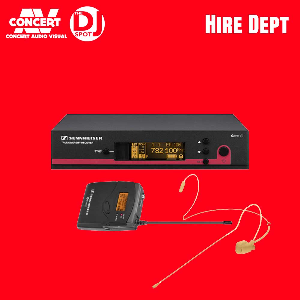 Sennheiser EW100 G3 Wireless Headset Mic Hire Melbourne | Concert AV