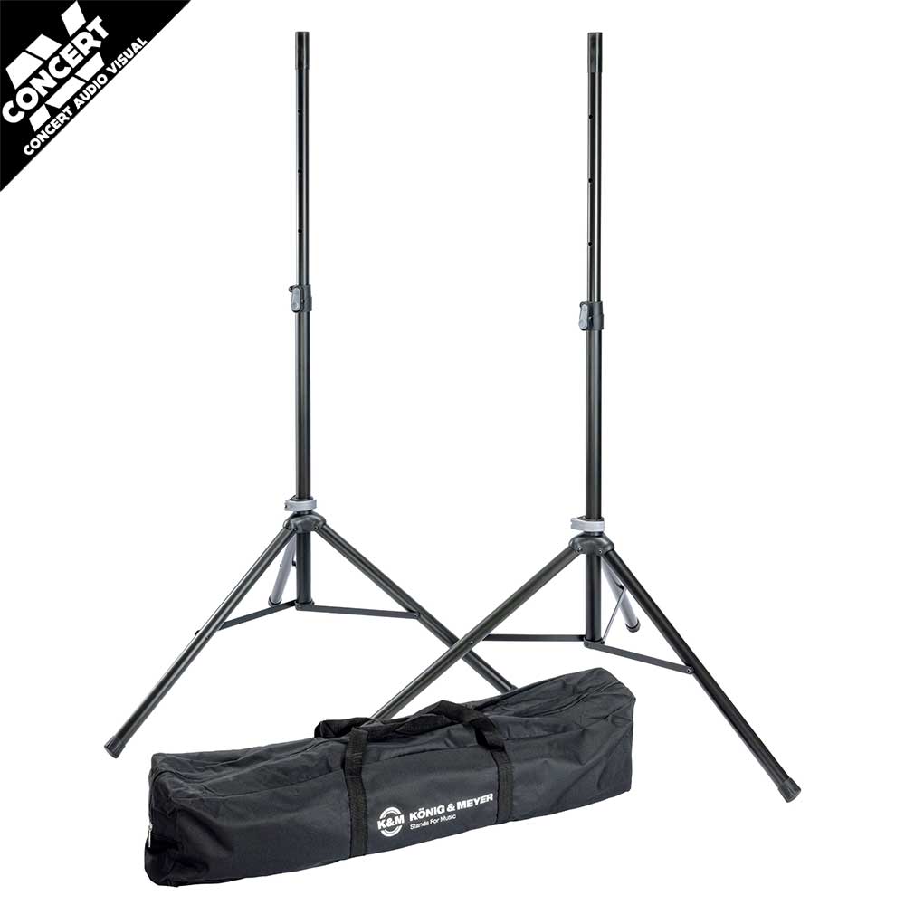 K&M 21449 - 2 x Aluminium Speaker Stands with Bag