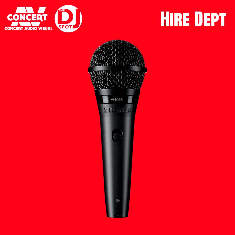 HIRE – Shure PG58 Dynamic Vocal Microphone with Switch