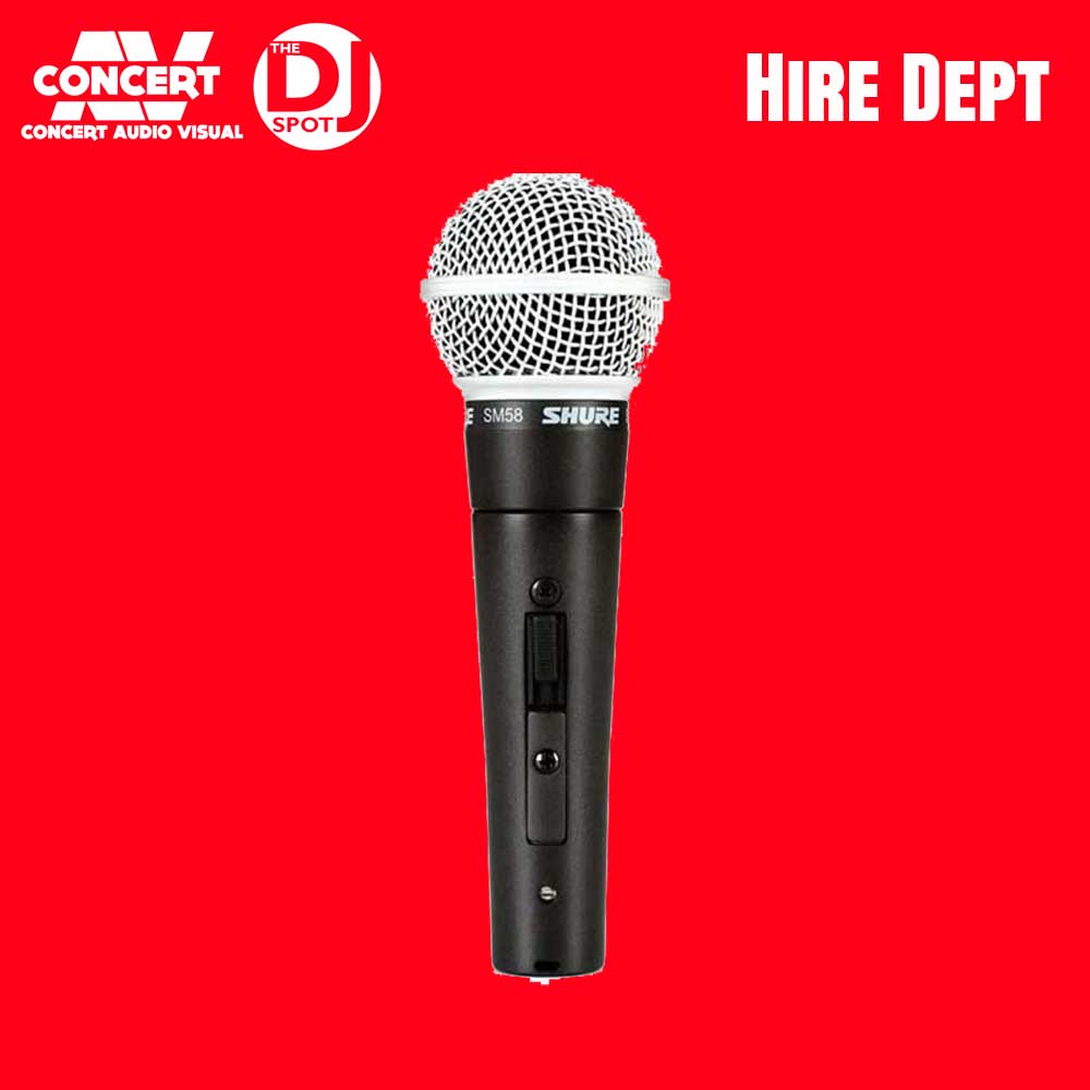 HIRE - SHURE SM58 Dynamic Vocal Mic With Switch