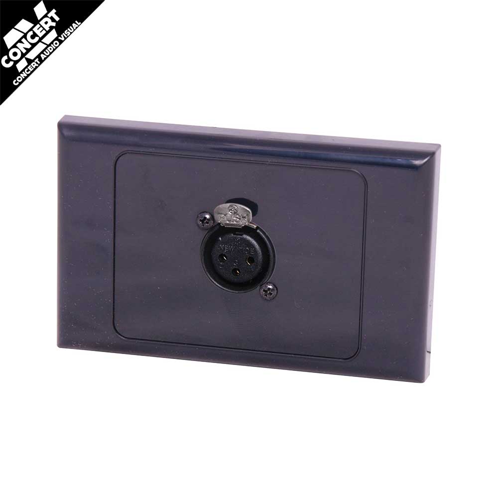 REDBACK XLR WALL PLATE - SINGLE - BLACK - CB0446