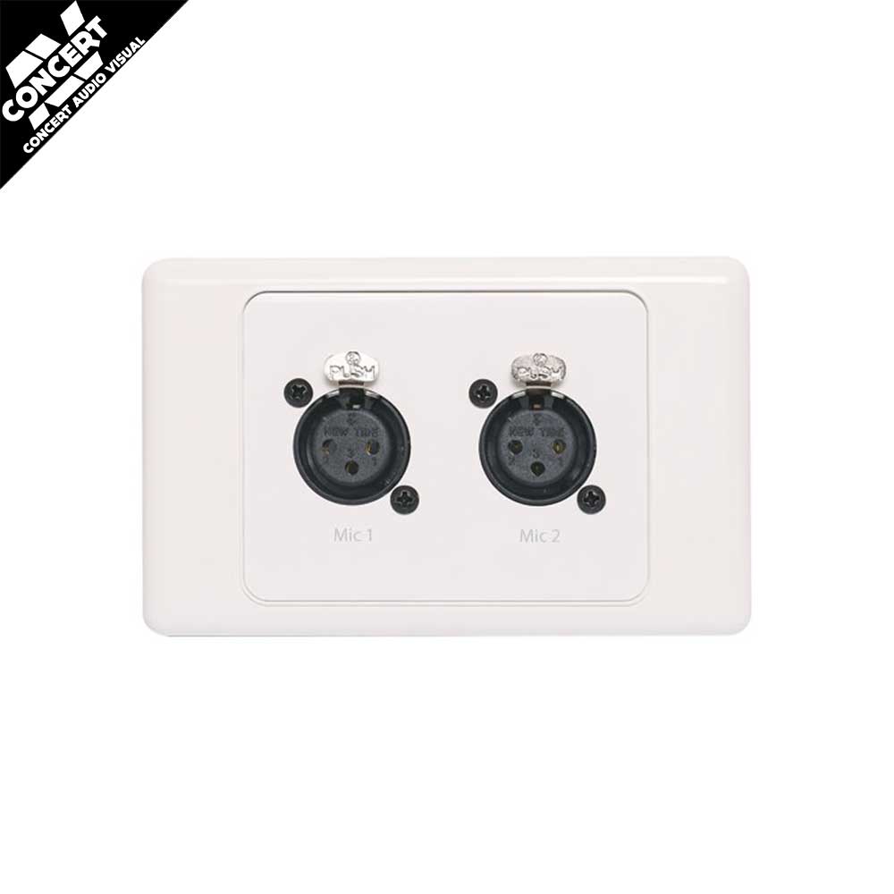 CONCERT SERIES Dual 3 Pin XLR Horizontal Microphone Wallplate
