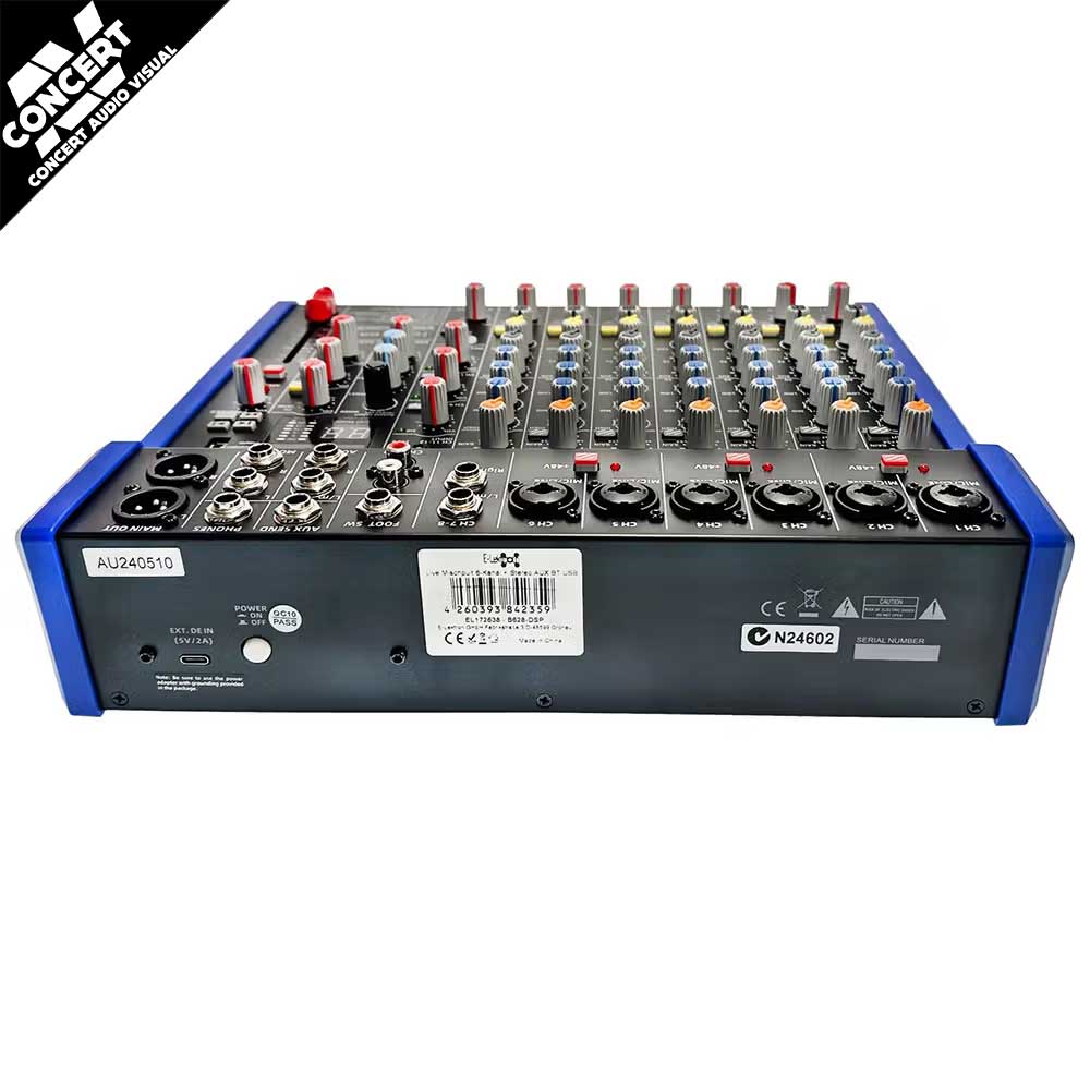 E-LEKTRON B628-DSP DSP Bluetooth Mixer 12 Channel