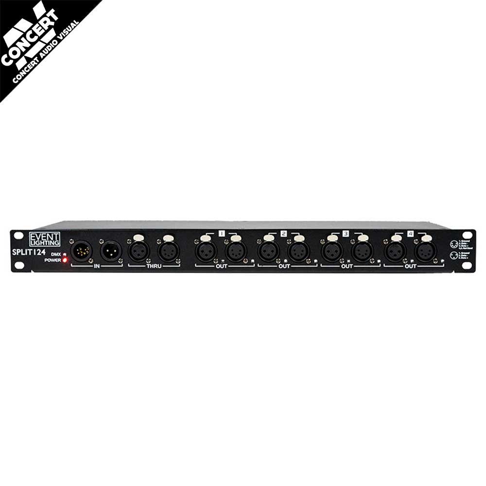 EVENT LIGHTING SPLIT124 4-Way Optically Isolated DMX Splitter