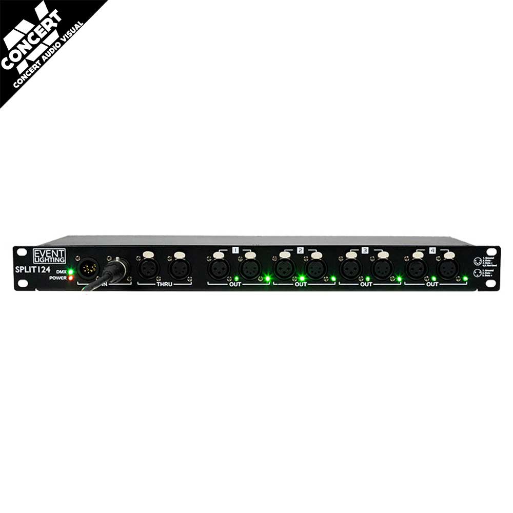 EVENT LIGHTING SPLIT124 4-Way Optically Isolated DMX Splitter