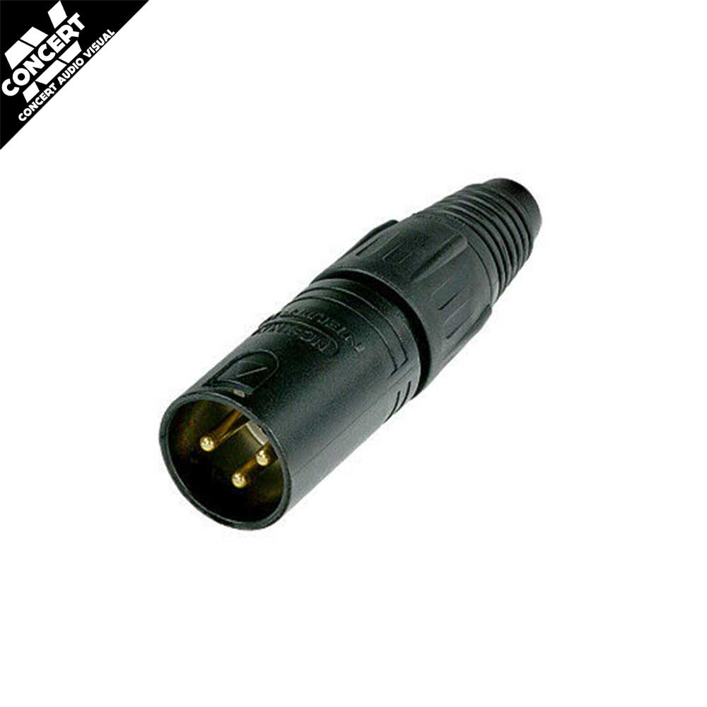 NEUTRIK NC3MXB -  XLR Connector, 3 Contacts, Gold Plated Contact