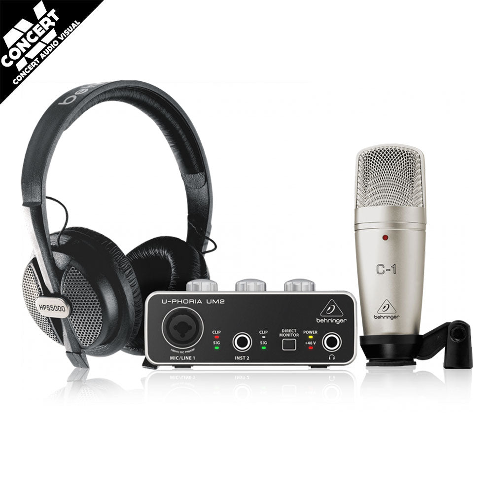 BEHRINGER U-PHORIA STUDIO Recording Package (Interface + Mic + Headphones)