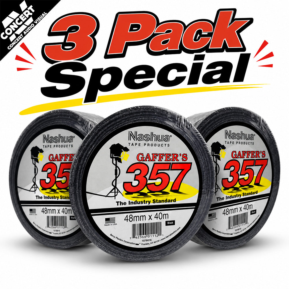 3-PACK NASHUA357 48mm x 40m Industry Standard Gaff Tape - Black