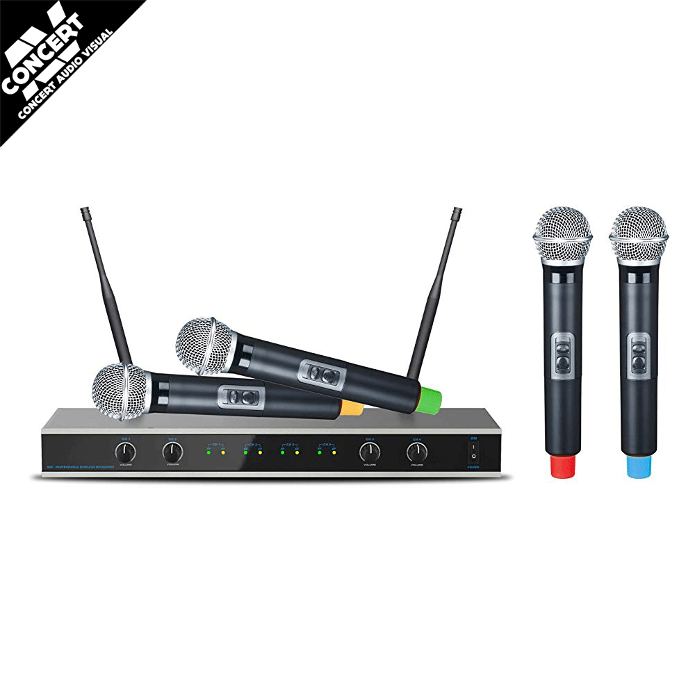 E-LEKTRON IU-4011 Digital UHF 4x Hand Hold Wireless Microphone System Set