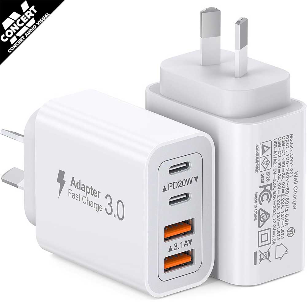 RISUBO -40W USB C Charger, 4-Port USB Wall Charger