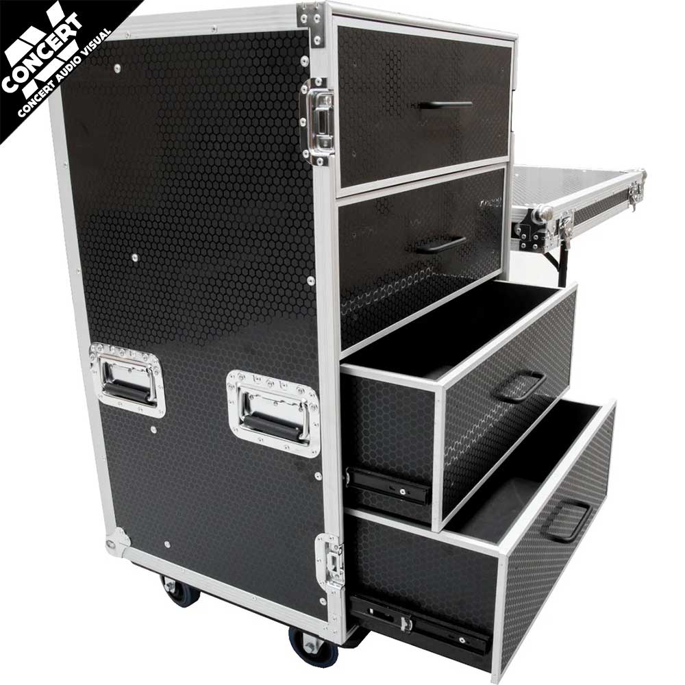 CaseToGo 4 Draw Utility Road Case with a DJ-Utility Table