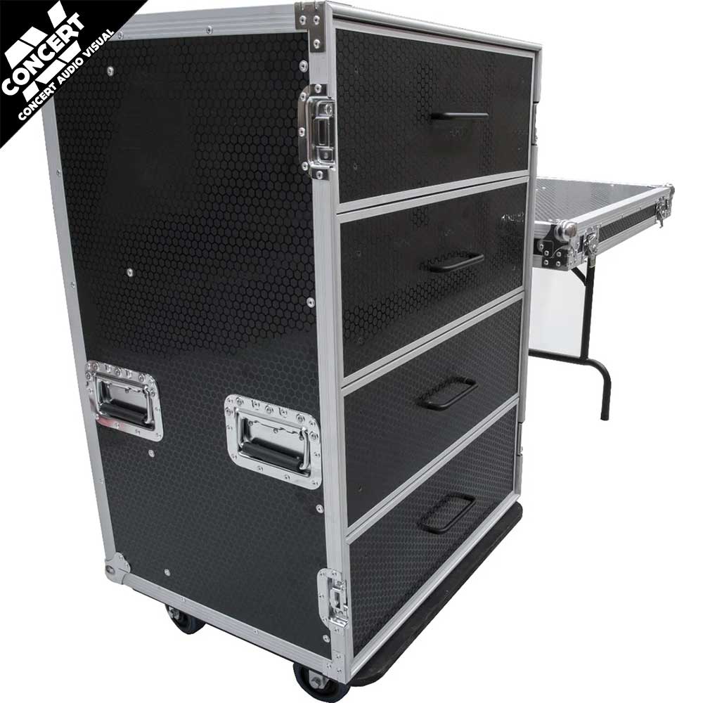 CaseToGo 4 Draw Utility Road Case with a DJ-Utility Table