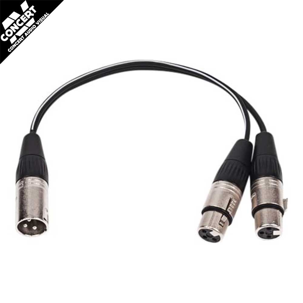 CONCERT SERIES XLR Y Split Cable - 1 x MALE XLR - 2 x FEMALE XLR - 1m