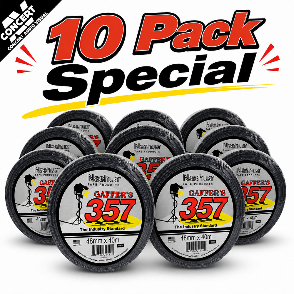 10-PACK NASHUA357 48mm x 40m Industry Standard Gaff Tape - Black