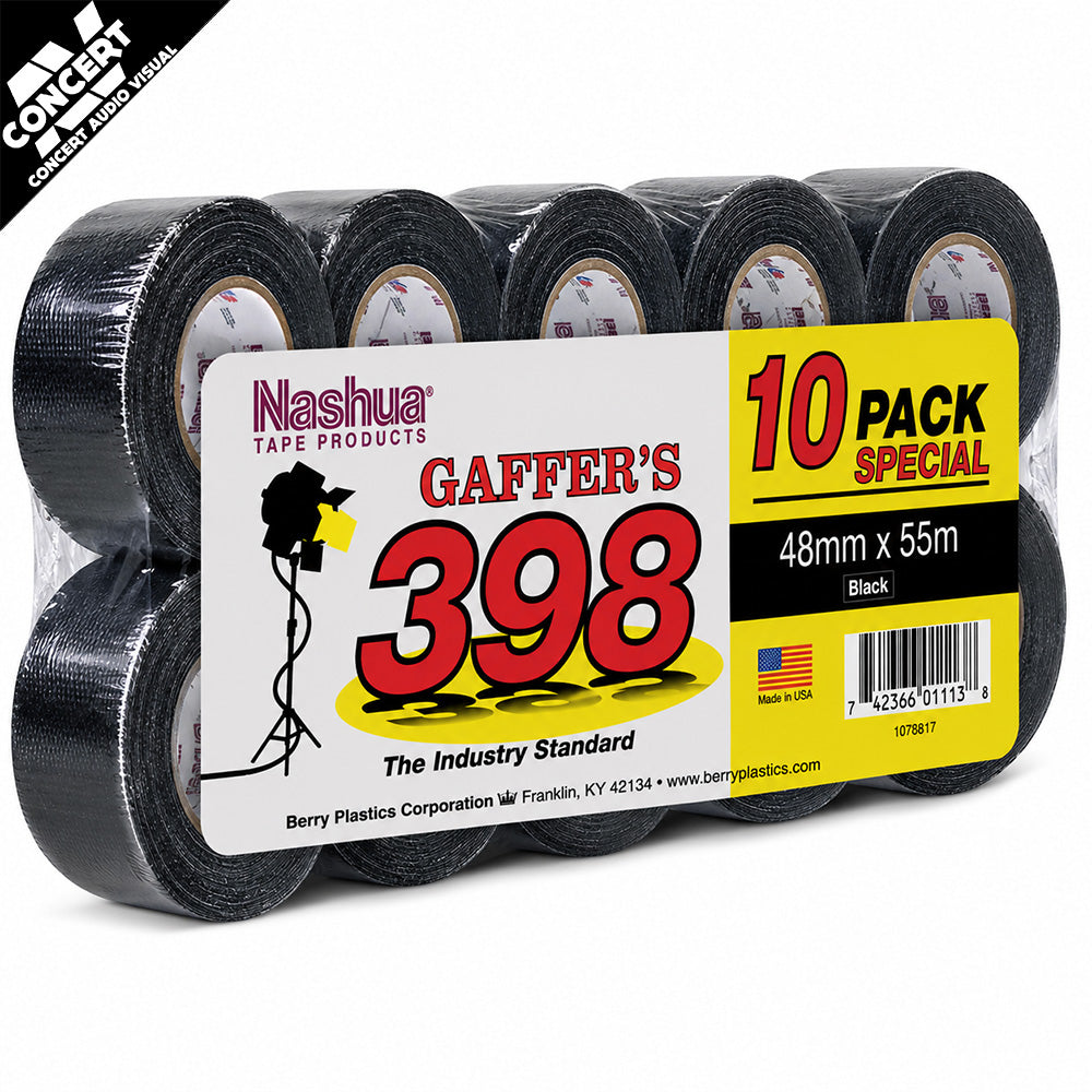 10 - Pack NASHUA 398 Heavy Duty Cloth Gaff Tape 48mm x 55m