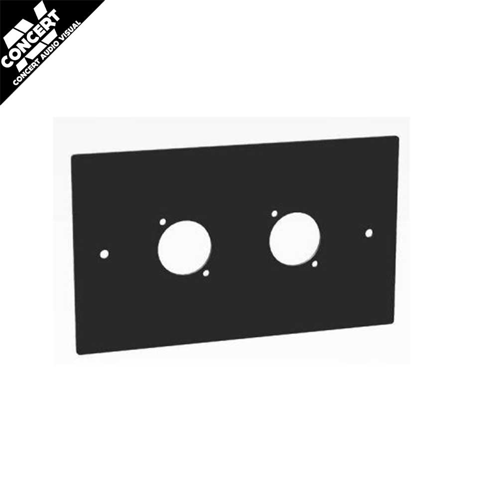 WALL PLATE Double Gang Box Black Front Panel for 2 x D-Series Connectors