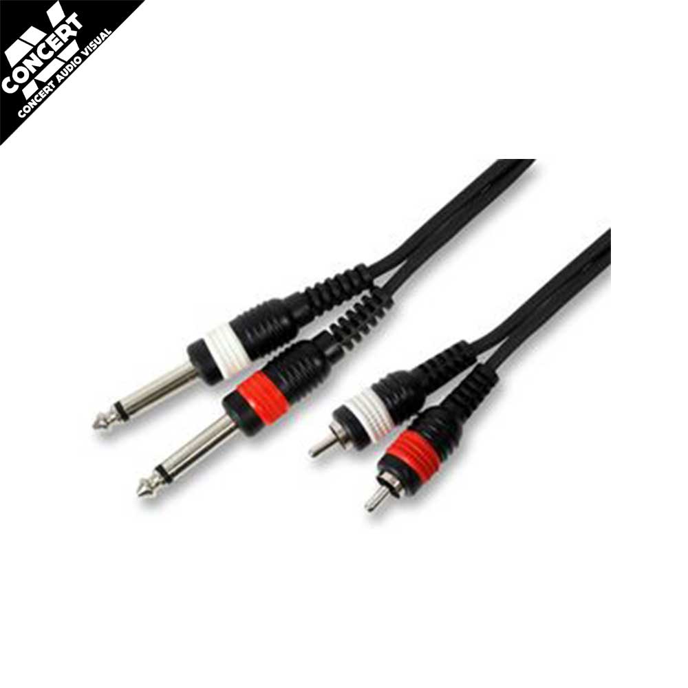 CONCERT SERIES 2M - RCA to Dual 1/4" Unbalanced Phono cable 2m
