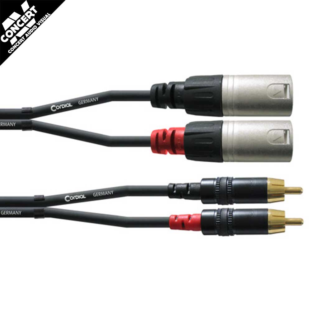 CORDIAL ESSENTIALS 2 x RCA to 2 x XLR Audio Cable 1.5m