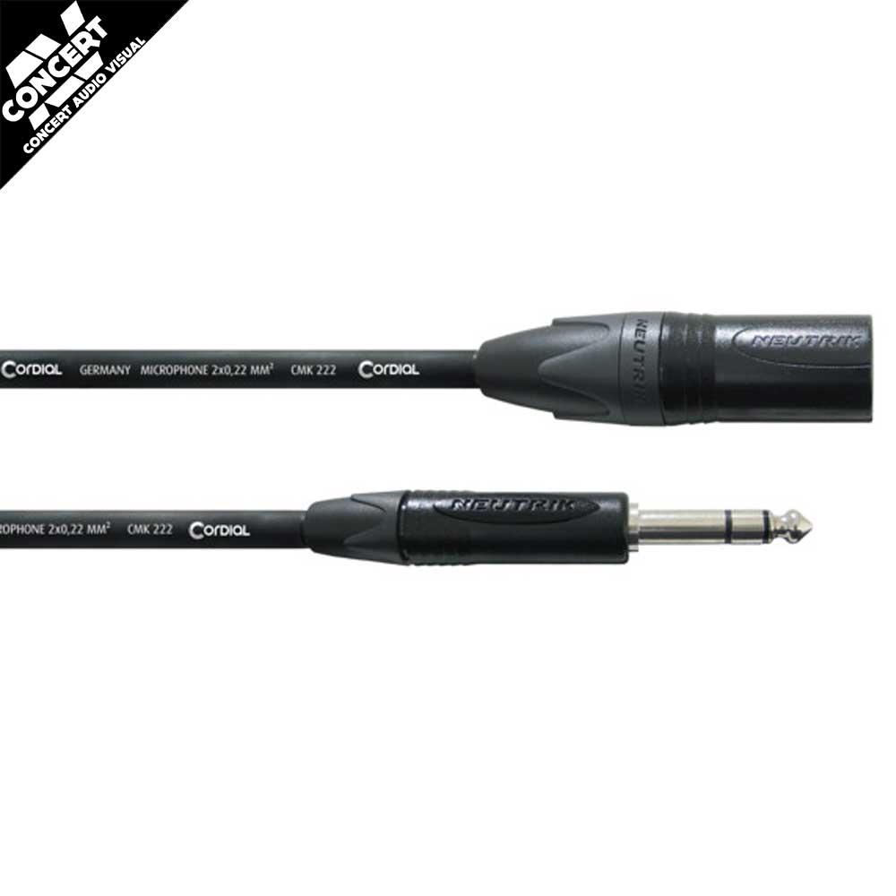 CORDIAL Select 5m XLR male to 6.3mm Stereo - Black