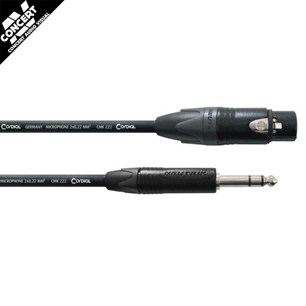 CORDIAL Select CPM FV 10m NEUTRIK XLR to 6.3mm Stereo - Black