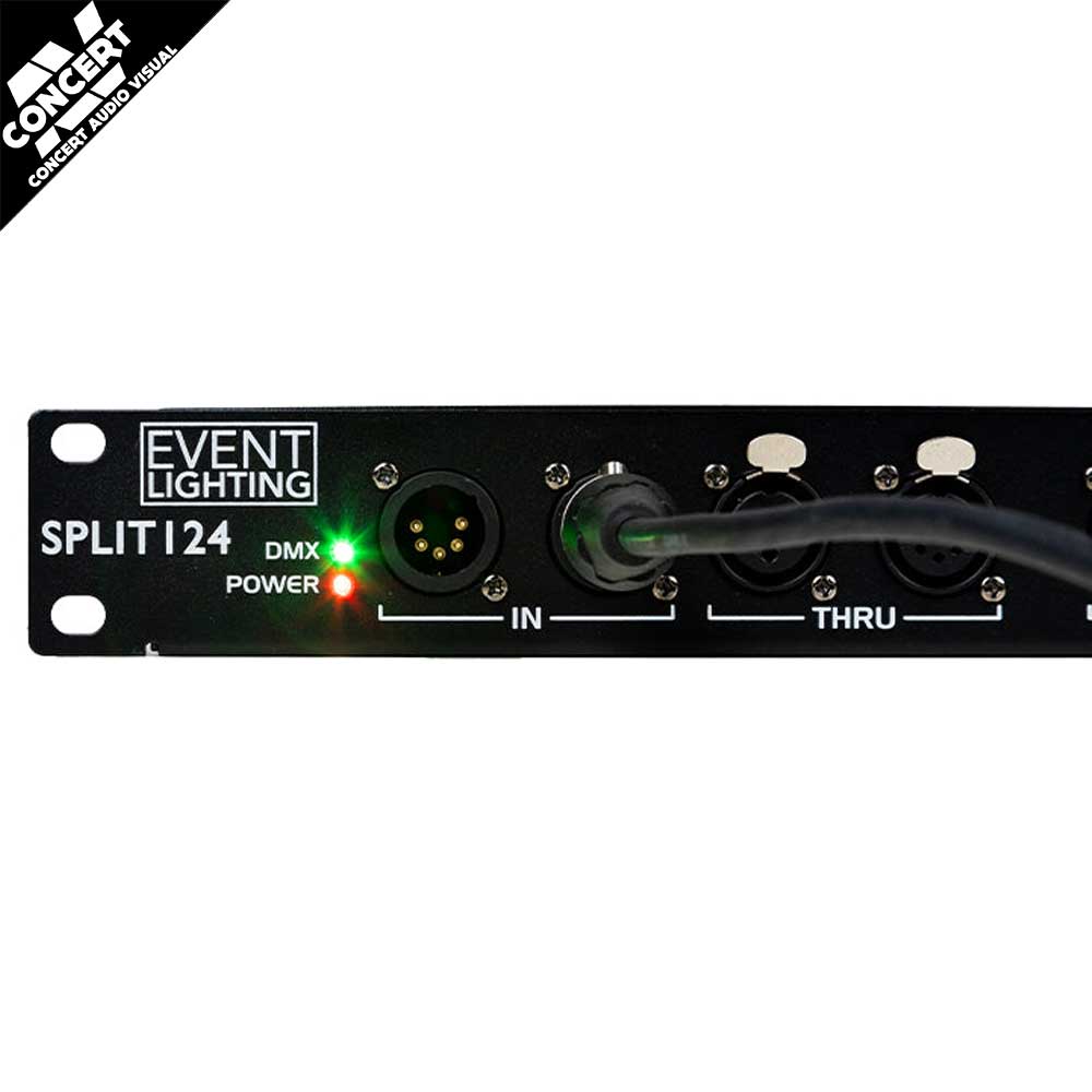 EVENT LIGHTING SPLIT124 4-Way Optically Isolated DMX Splitter