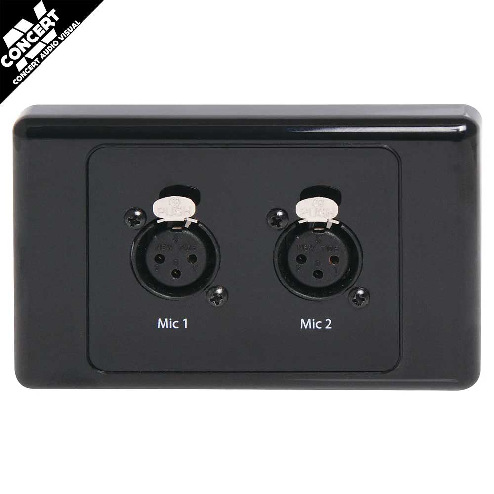 REDBACK XLR Dual Wall Plate - Black CB0448