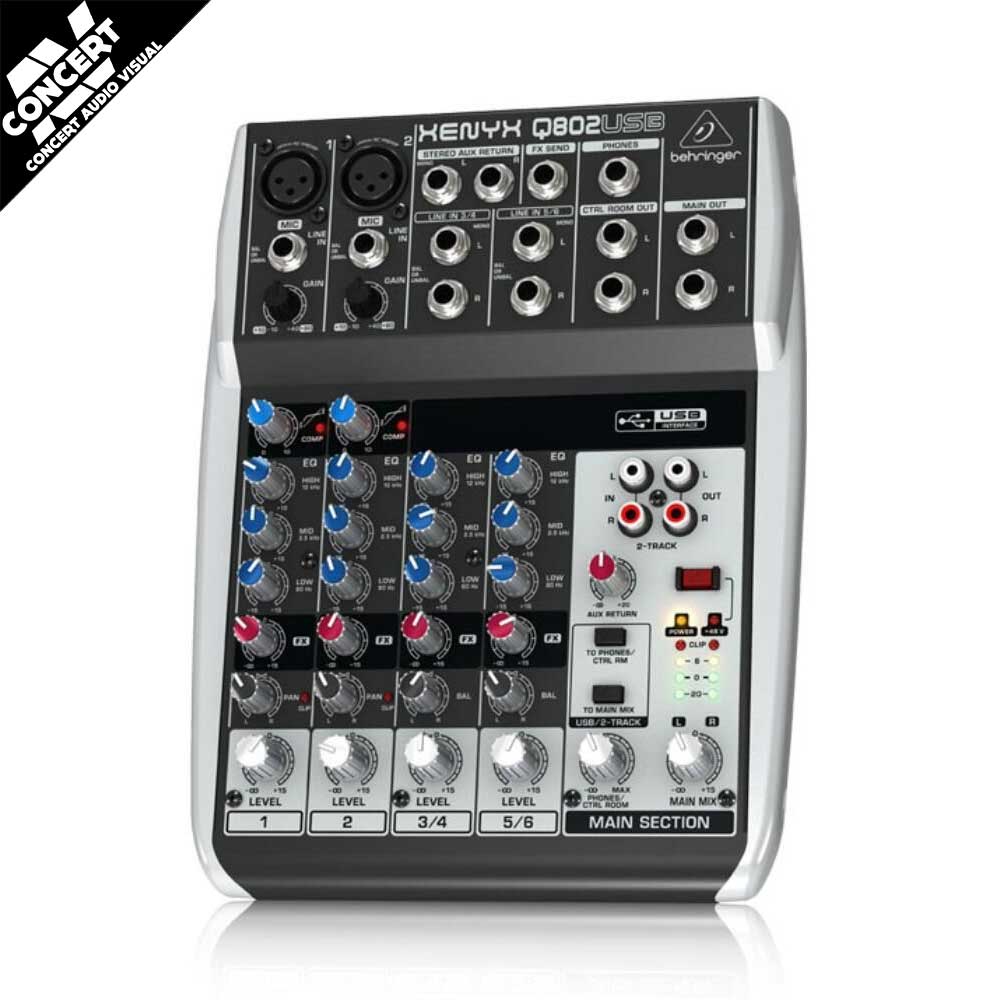 BEHRINGER XENYX Q802USB 8-Input USB Mixer