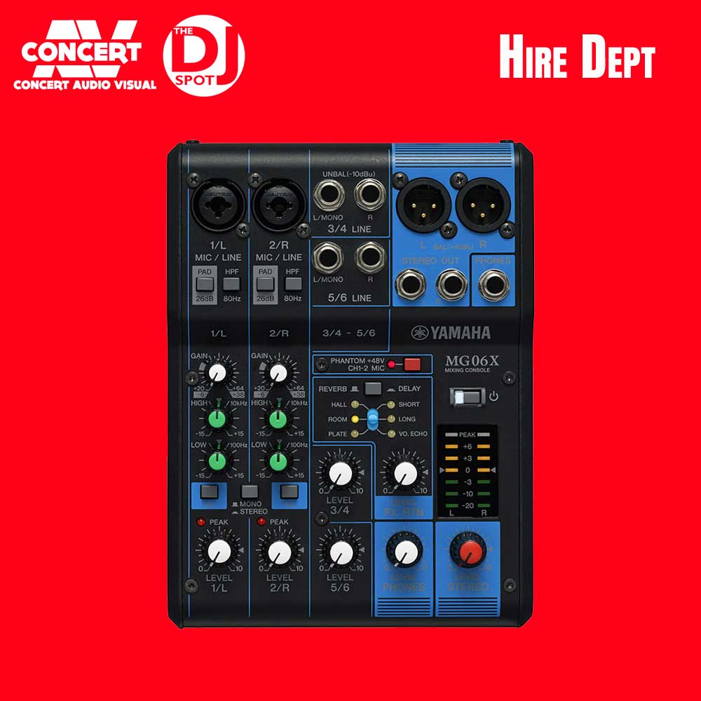 HIRE - Yamaha MG06 Mixer