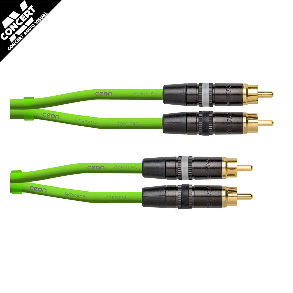 CORDIAL Ceon REAN 2x RCA to 2x RCA Gold (1.5m) Green