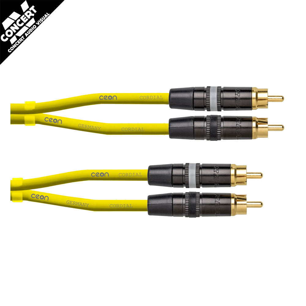 CORDIAL Ceon REAN 2x RCA to 2x RCA Gold (3m) Yellow