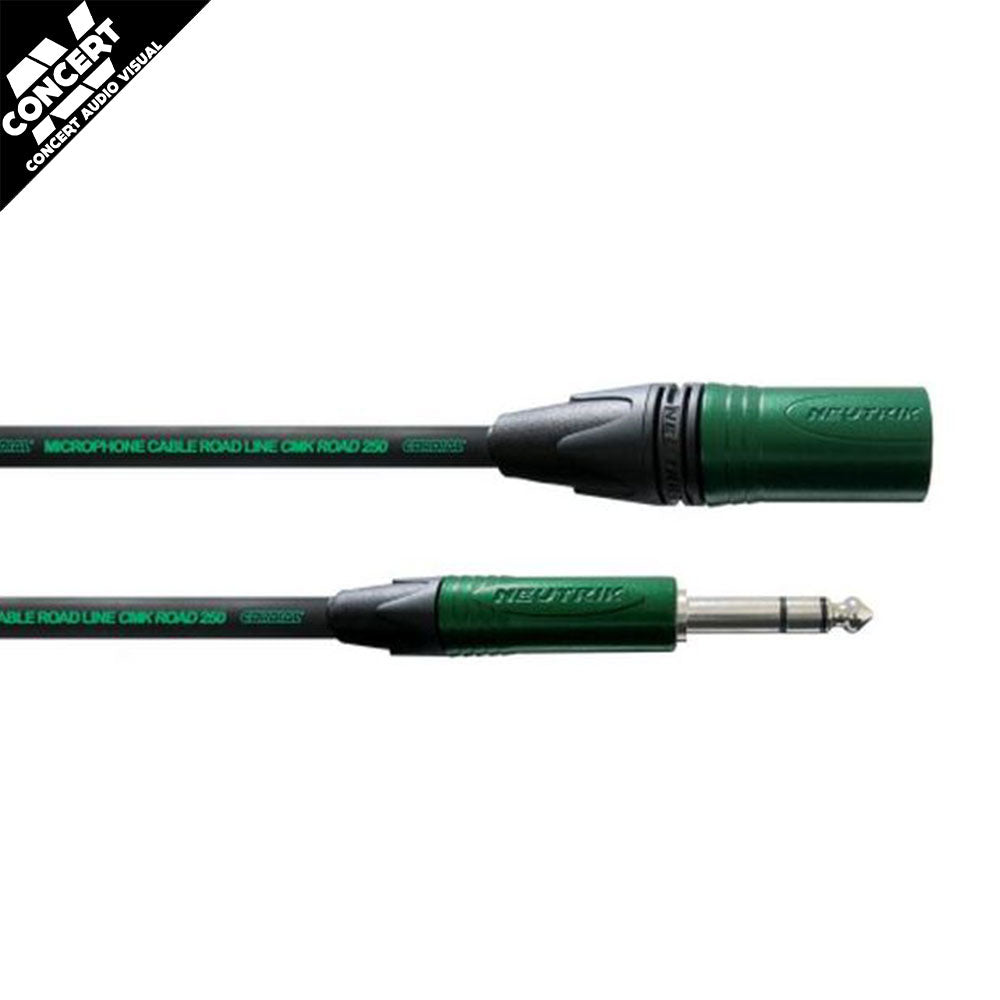 CORDIAL Peak NEUTRIK XLR Male CC Green to Plug 6.3mm Stereo CC Green 2.5m