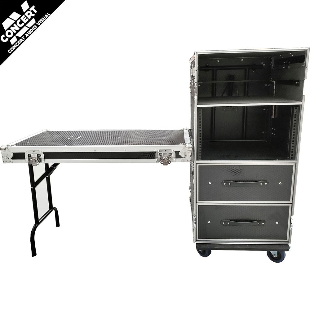 CTG Workstation Case - 10RU Mixer 6RU Amp 2 Draws