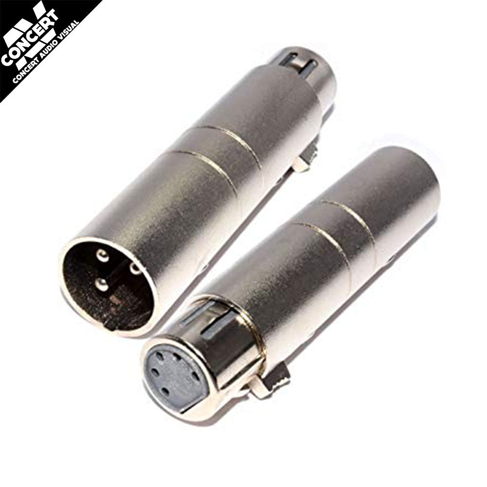 DMX XLR 3M to 5F Adaptor - 3 pin to 5 pin