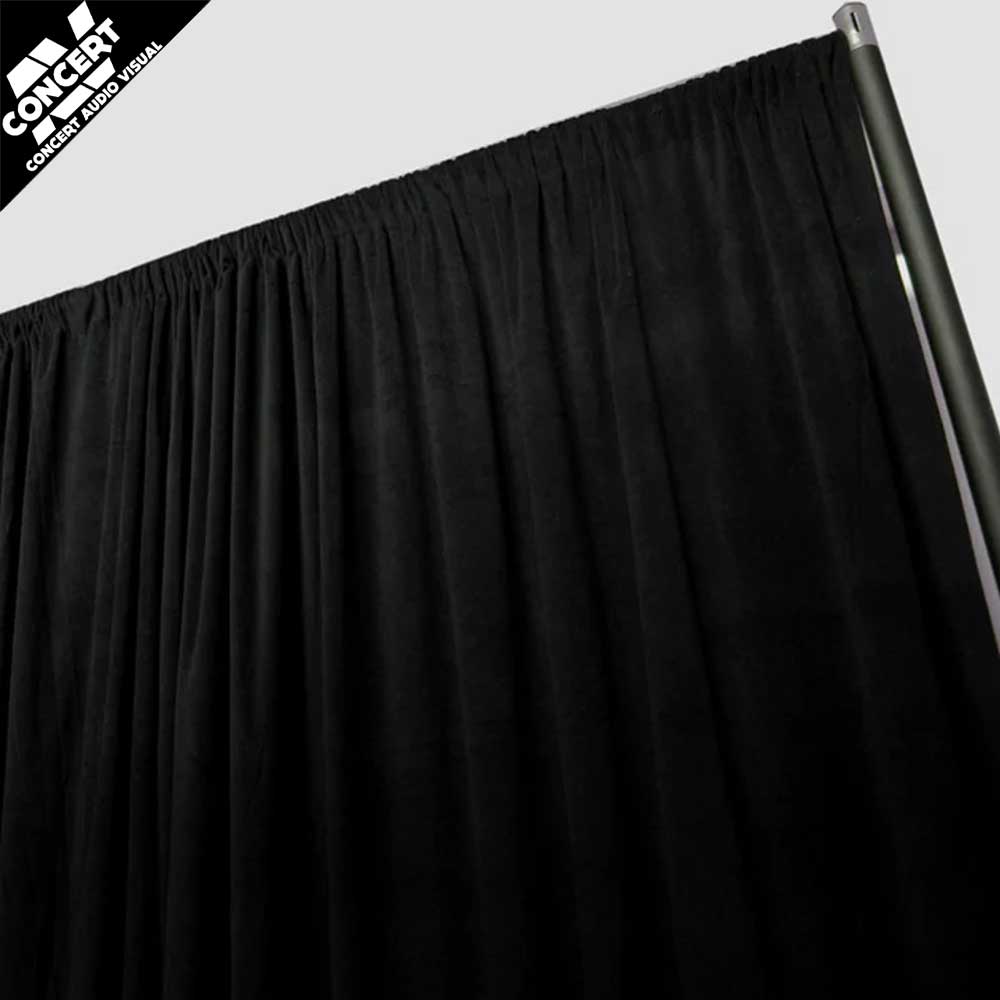 Black Velveteen Drape 6m drop x 5m width - 200GSM