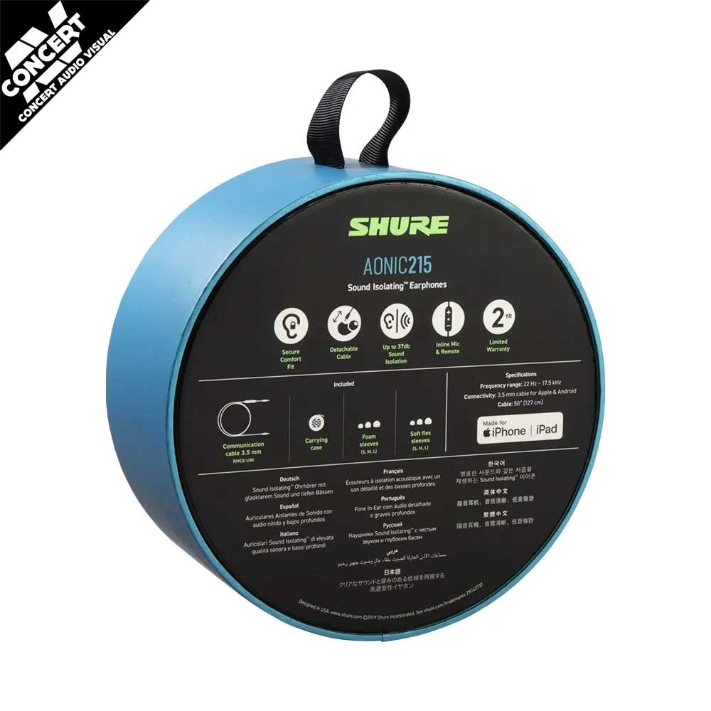 SHURE AONIC 215 Earphone Sound Isolating - Black