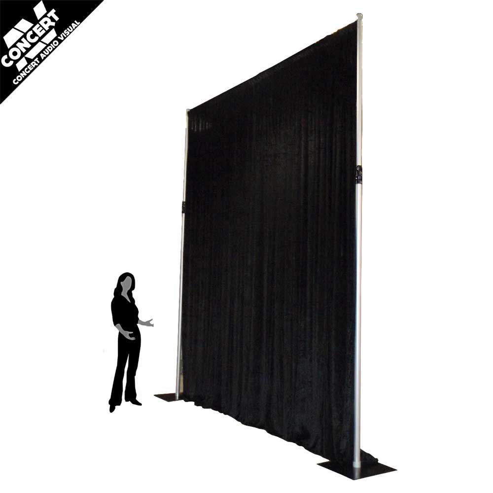 Black Velveteen Drape 6m drop x 5m width - 200GSM