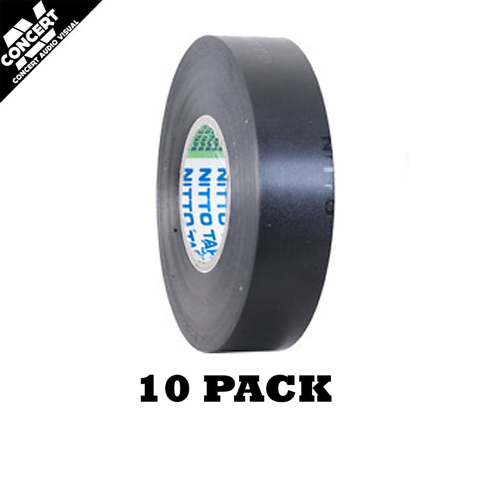 NITTO 203E Electrical Tape - 18mm x 20m - BLACK - 10 Pack