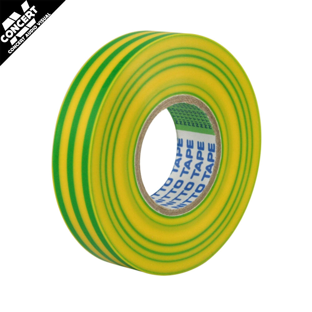 NITTO 203E Electrical Tape - 18mm x 20m - Yellow and Green